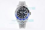 VR Factory V3 Rolex GMT Master II Batman Watch Black Dial Black Blue Bezel Jubilee Band